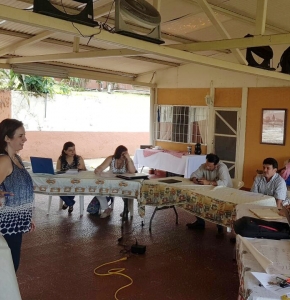 En las instalaciones del Beneficio Cloza se llevó a cabo un taller de capacitación para el cálculo de la incertidumbre de los inventarios de gases de efecto invernadero. © NAMA Café. Todos los derechos reservados.